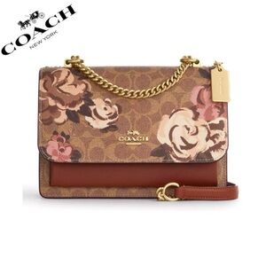 NWT COACH Klare Crossbody Bag In Signature Canvas‎ With Rose Print